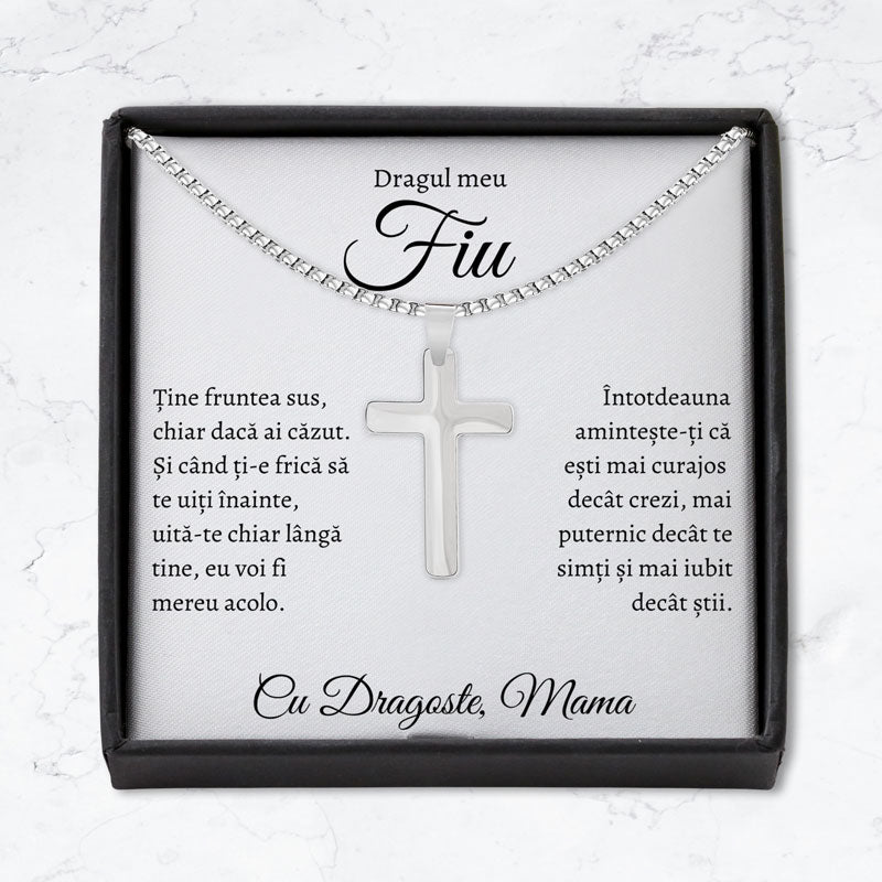 Cadou Fiu - Colier Cruce Mama Fruntea