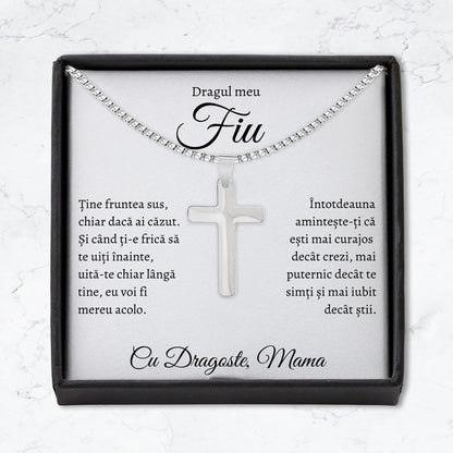 Cadou Fiu - Colier Cruce Mama Fruntea