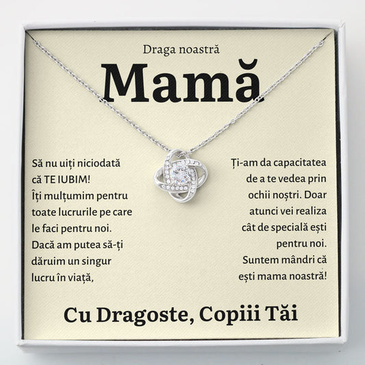 Cadou Mama - Colier Love Knot Copii