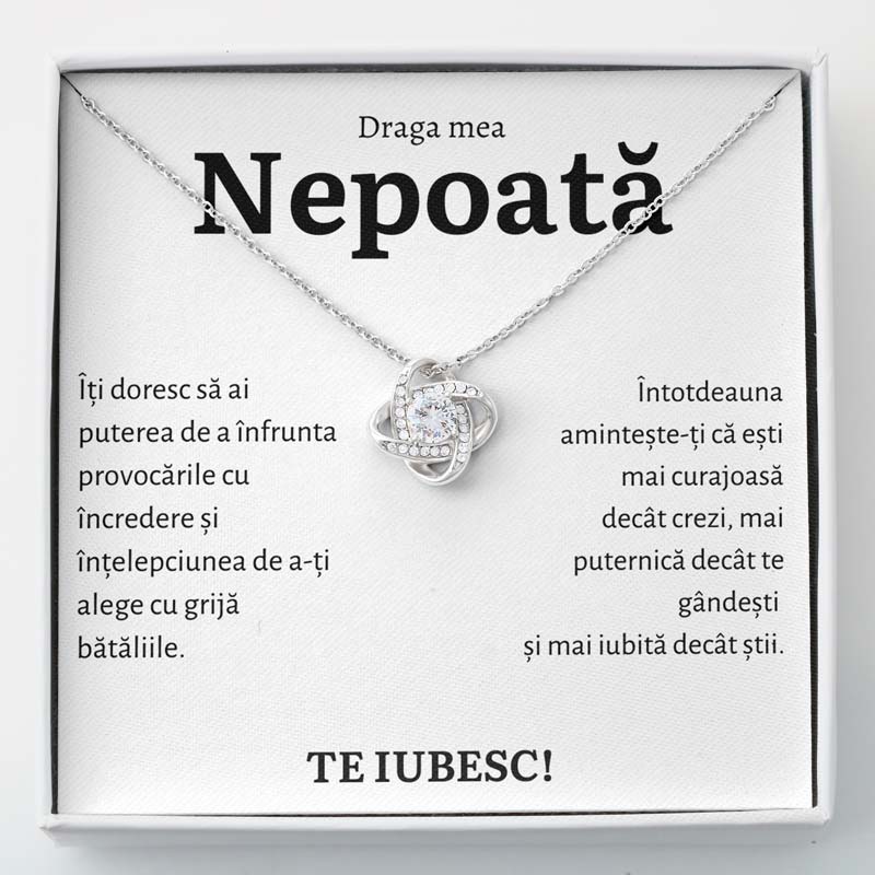 Cadou Nepoata - Colier Love Knot Putere