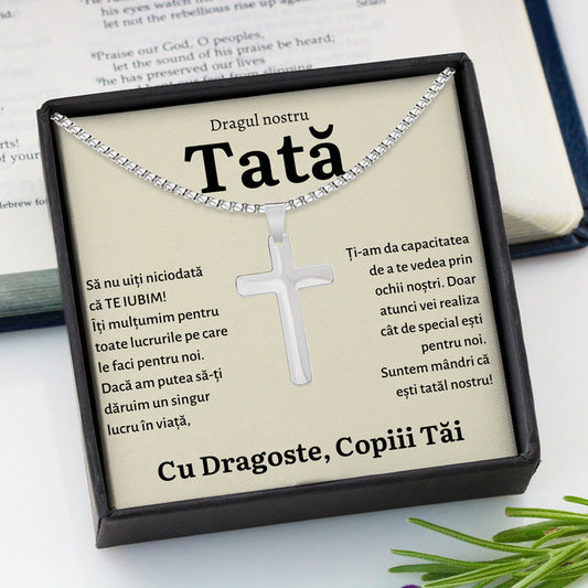 Cadou Tata - Colier Cruce Copii