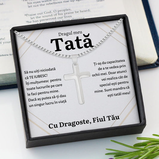 Cadou Tata - Colier Cruce Fiu Mandru