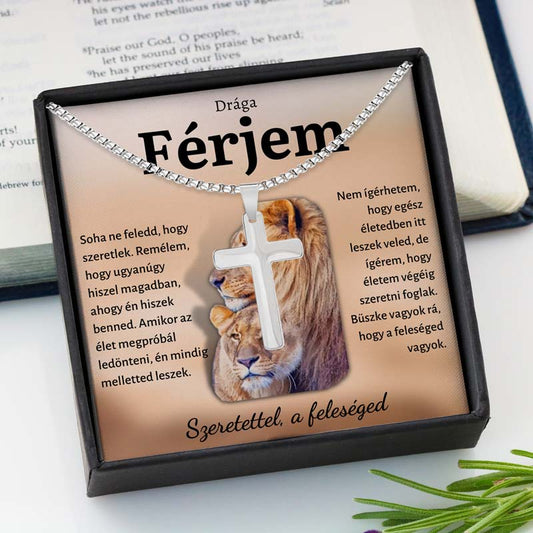 HU-5C Ajándék Draga férjemnek – kereszt nyaklánc