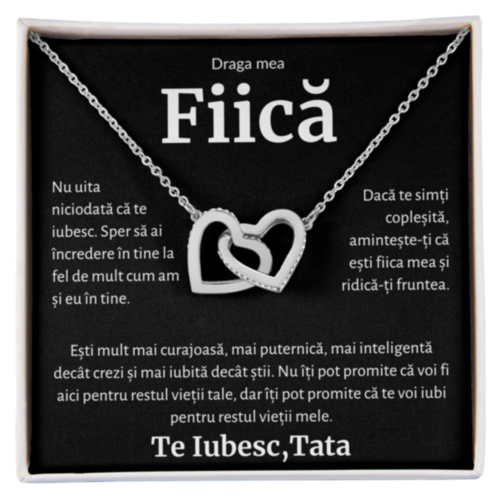 Cadou Fiica - Colier Inimi Tata BLK