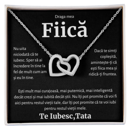 Cadou Fiica - Colier Inimi Tata BLK