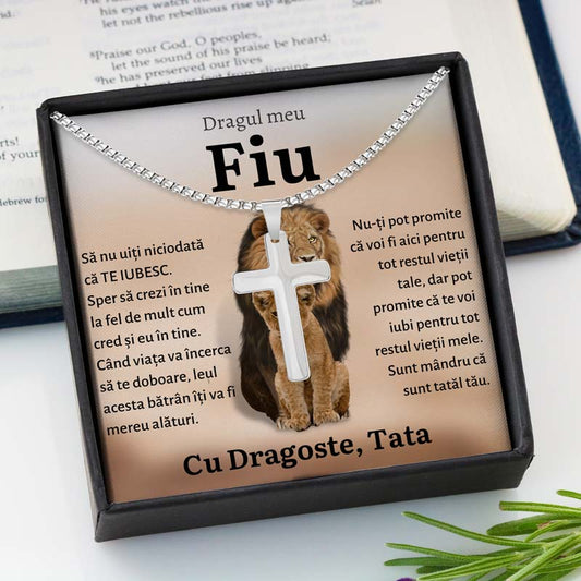 Cadou Fiu - Colier Cruce Lei Tata
