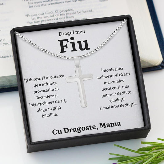 Cadou Fiu - Colier Cruce Mama Putere