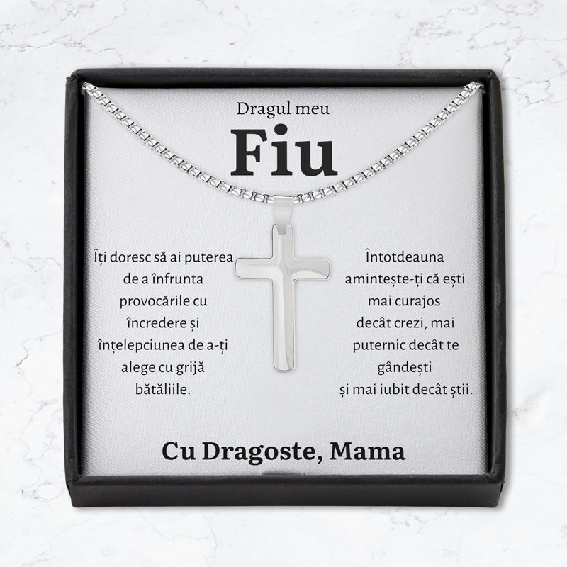 Cadou Fiu - Colier Cruce Mama Putere