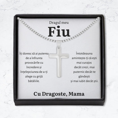 Cadou Fiu - Colier Cruce Mama Putere