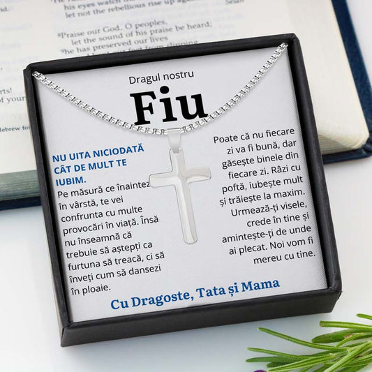 Cadou Fiu - Colier Cruce Provocari Parinti