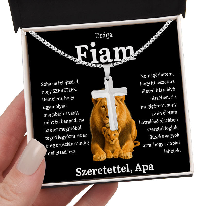 HU-11C Ajándék a fiának - Apa kereszt nyaklánc