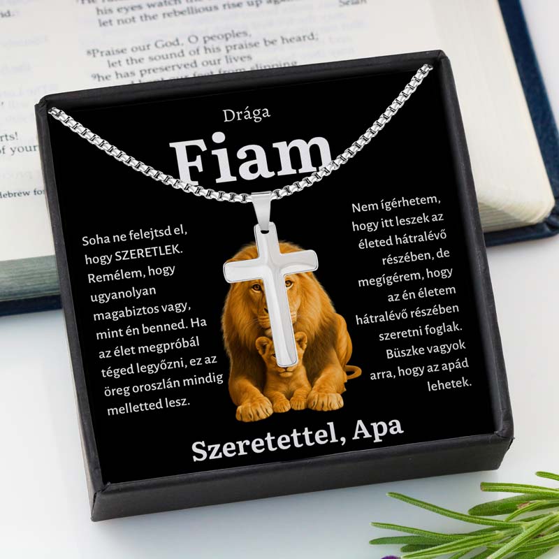 HU-11C Ajándék a fiának - Apa kereszt nyaklánc
