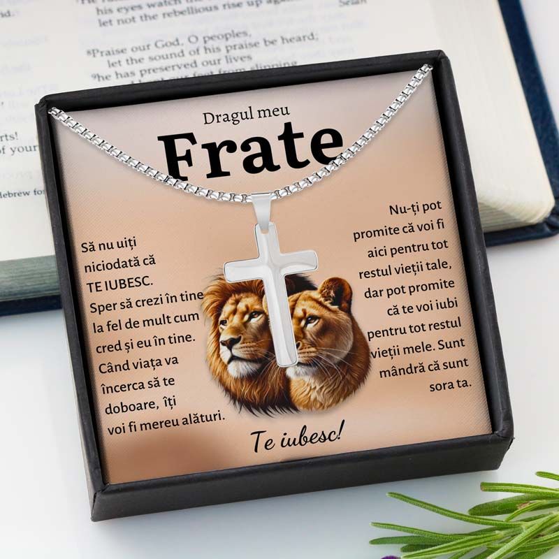 Cadou Frate - Colier Cruce Lei Sora